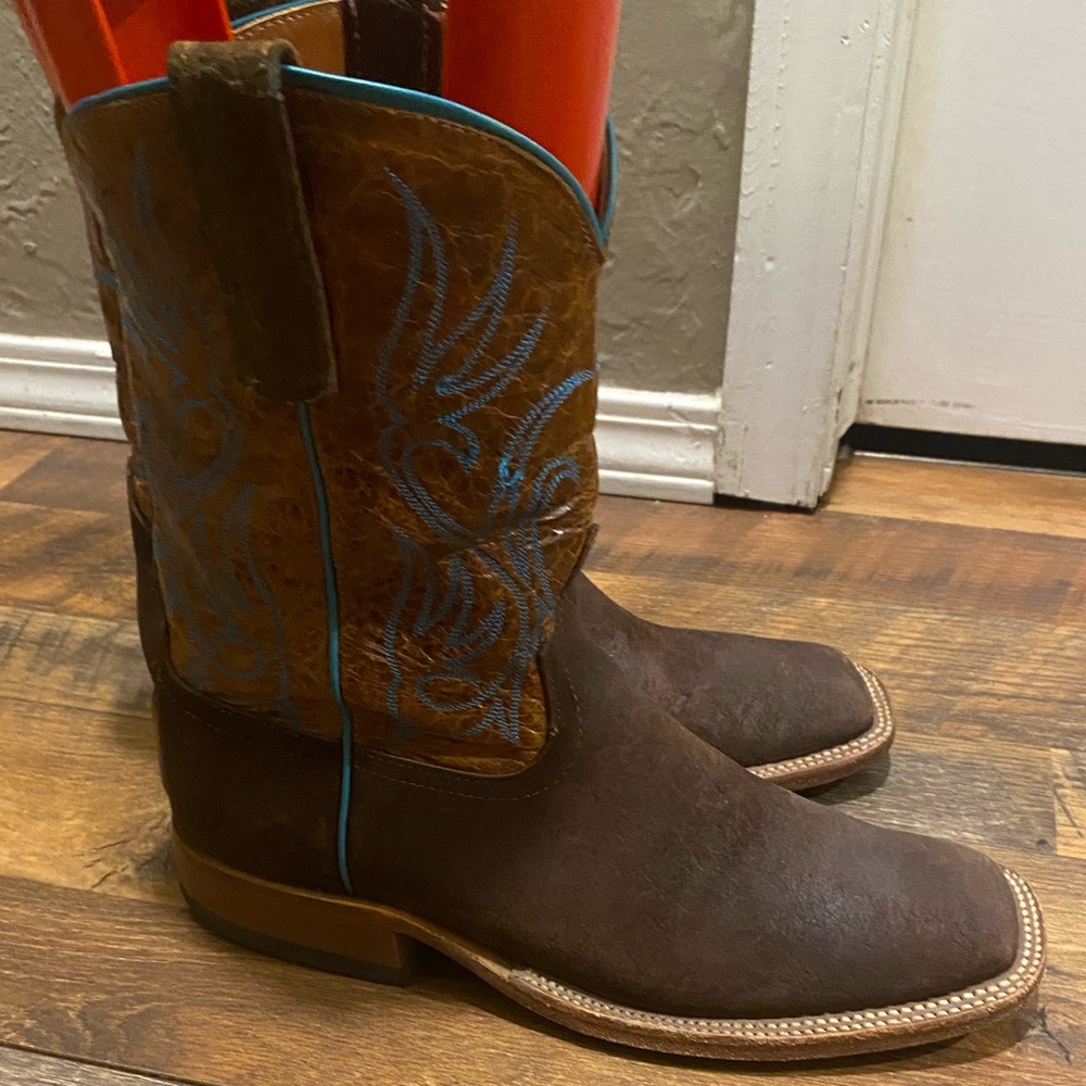 Little Joe’s Handmade Cowboy Boots Made in USA Brown Leather Men’s Size 11 B